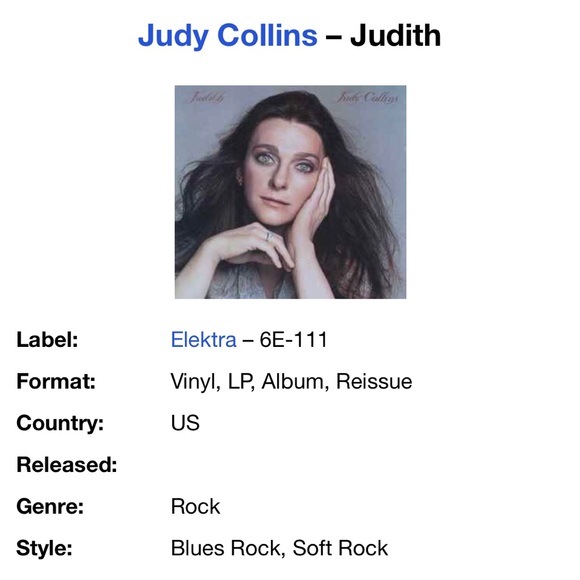 Judy Collins vinyl LOT of 3: whales & nightingales/true stories/Judith OOP - Picture 3 of 7